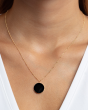 14K Onyx Inlay Circle Necklace