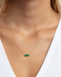 14K Hexagon Malachite Necklace