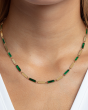 14K Malachite Rectangle Links Necklace