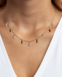 14K Onyx & MOP Inlay Station Necklace