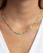 14K Turquoise Rectangle Links Necklace