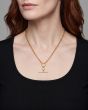 14K T-Bar & Ring Necklace