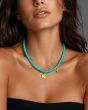 14K Charm & Turquoise Bead Necklace