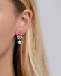 14K Bow Pearl Drop Earrings