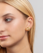 14K Puffed Heart Studs