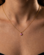 14K Created Pink Sapphire Birthstone Pendant
