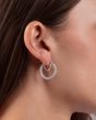 14K Ice Chain Round Hoops