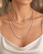 14K Rose 3.3mm Two-Tone Fancy Ice Chain