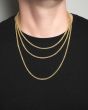 14K 3.3mm Two-Tone Fancy Ice Chain