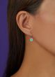 14K Gold Turquoise Heart Huggies