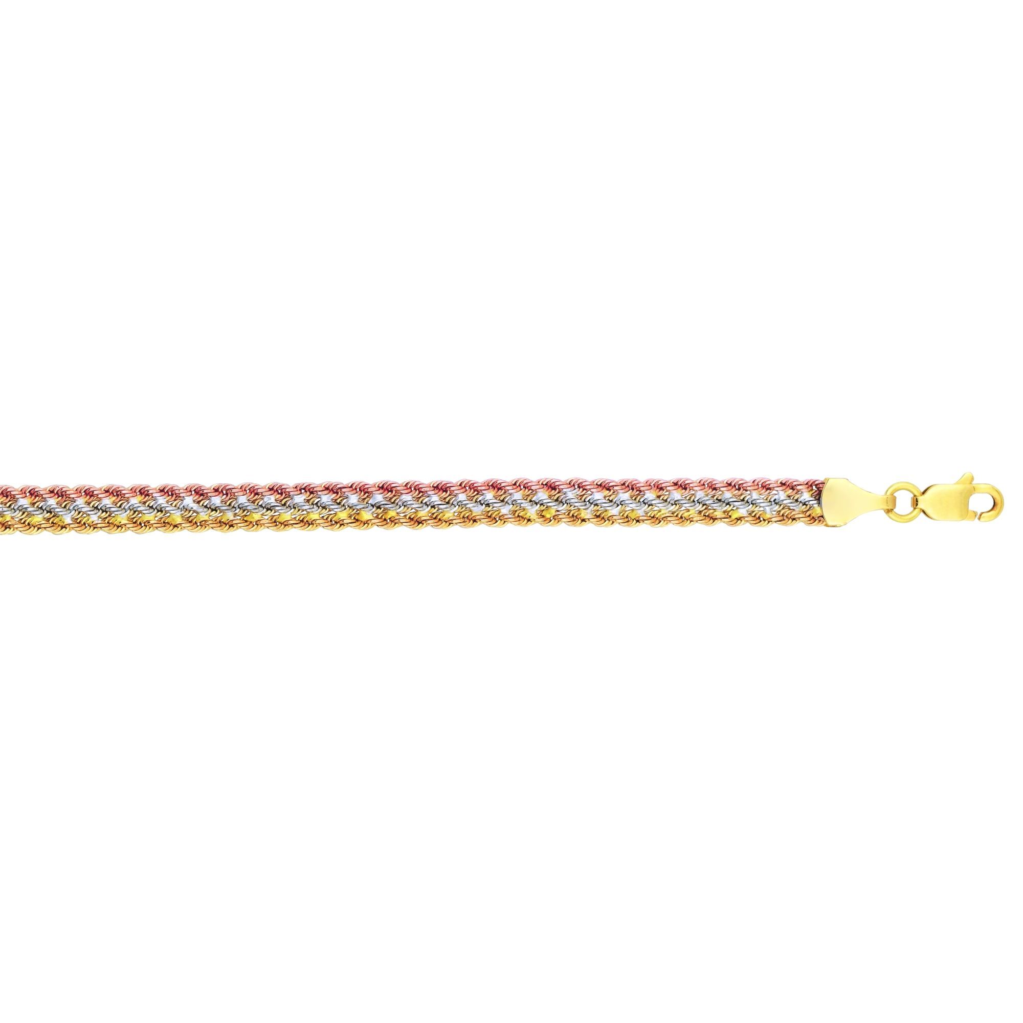 10k Yellow Gold Rope Bracelet | 7