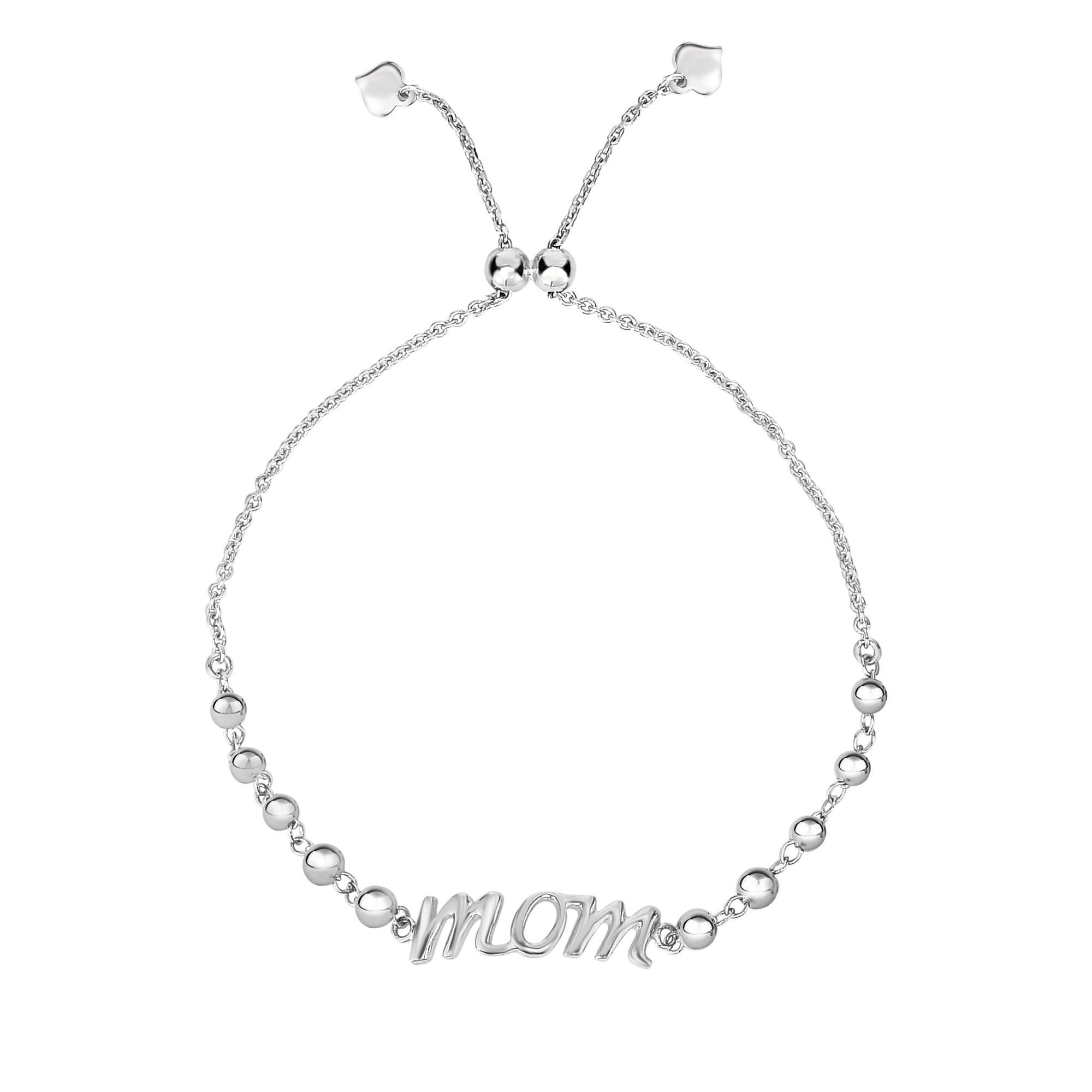 Sterling Silver & Rose Gold Diamond Infinity Mom Bracelet | Charm Diamond  Centres