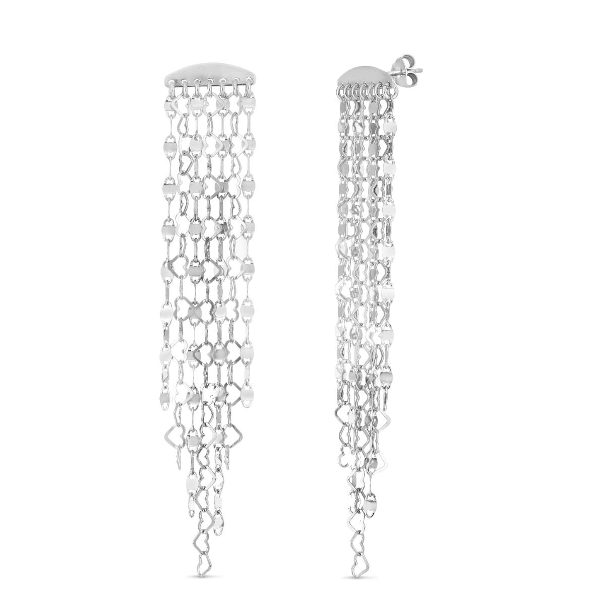 Drop chain earrings shop silver