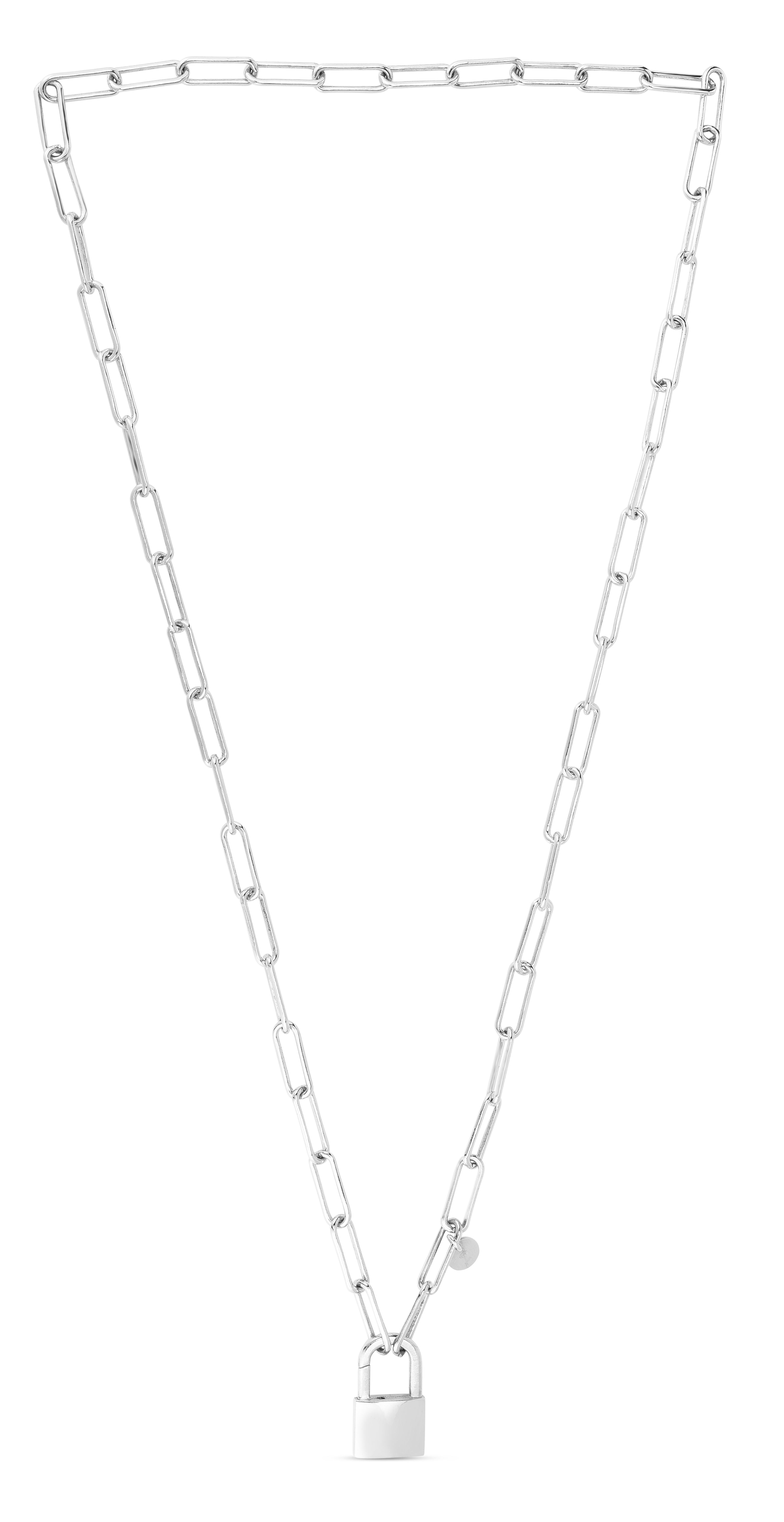 Silver Lock Link Necklace