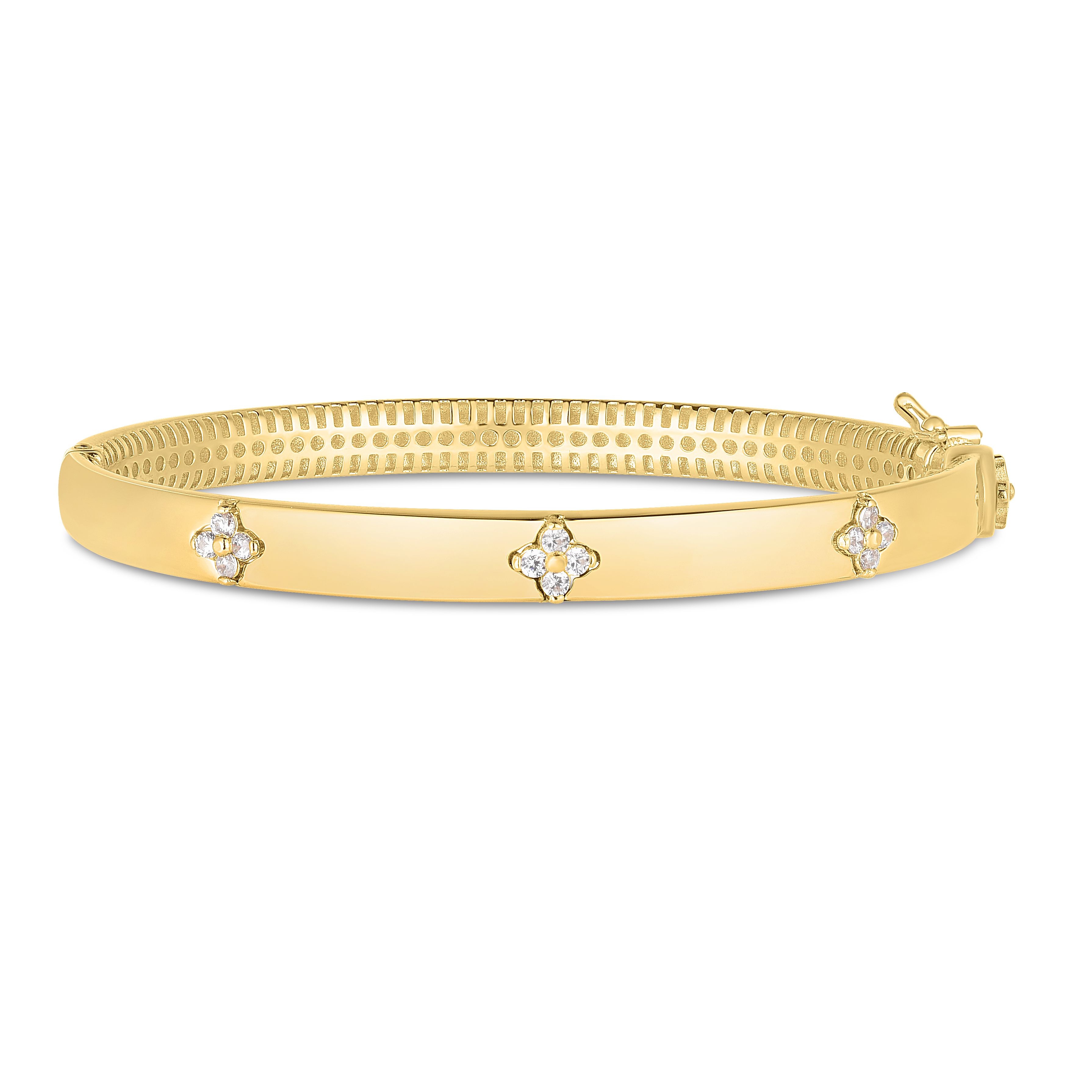 Perlée clovers bracelet, small model 18K yellow gold, Diamond