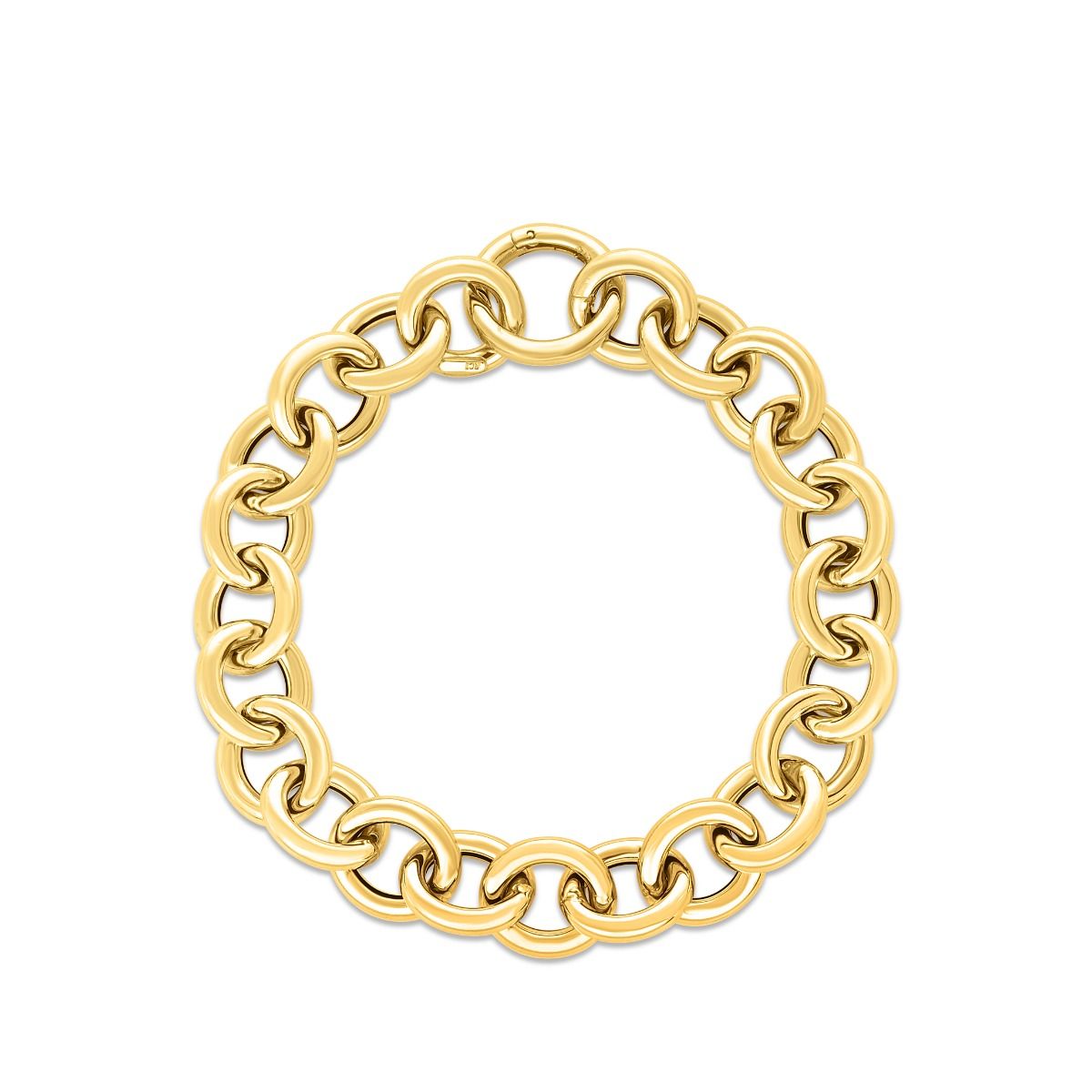 14K Gold Round Link Push Clasp Chain | Royal Chain Group