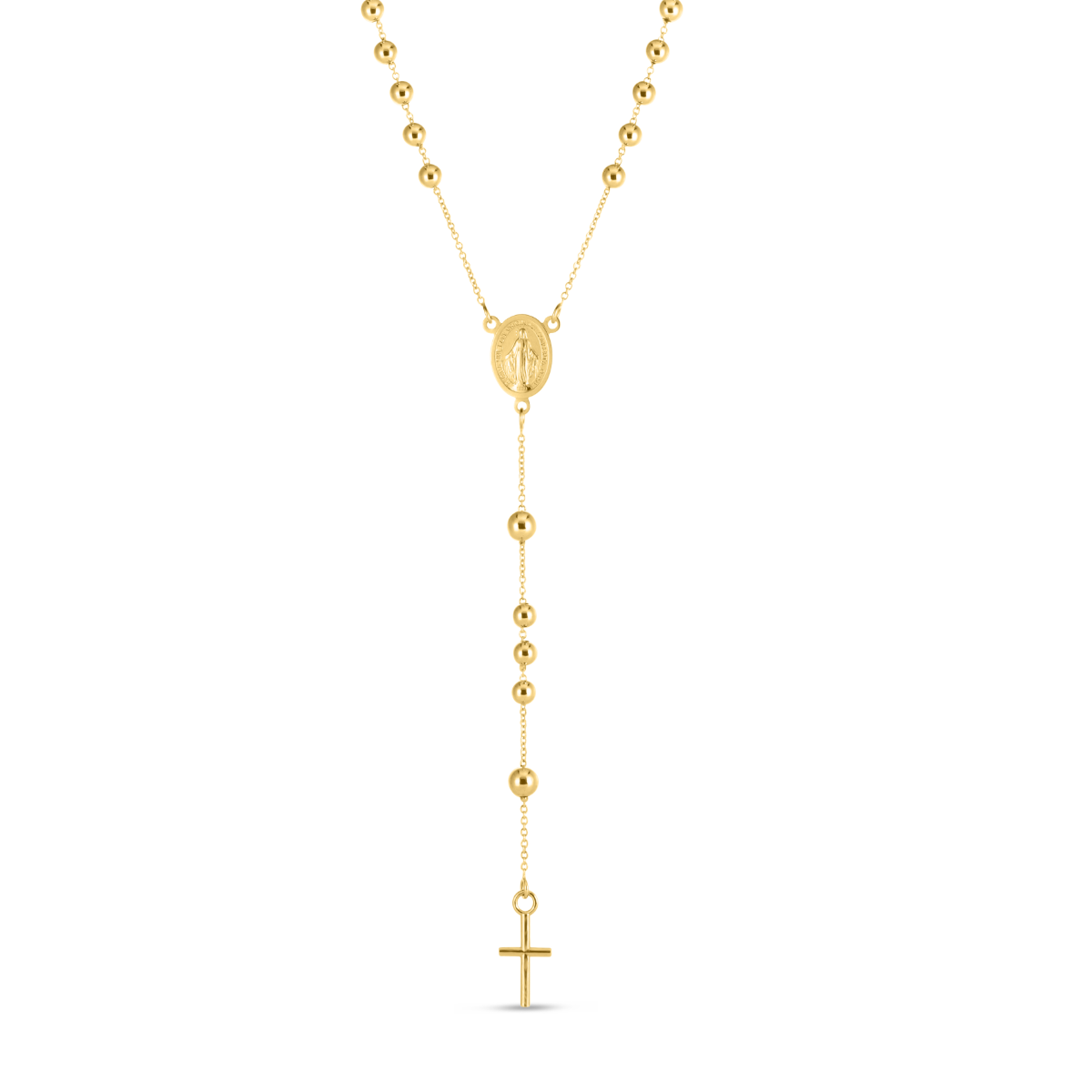 18K Gold Thin Rosary Necklace - Elegant and Religious Gift – Amalia F. Jewelry