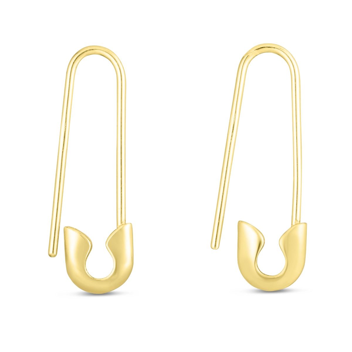 14K Safety Pin Earring