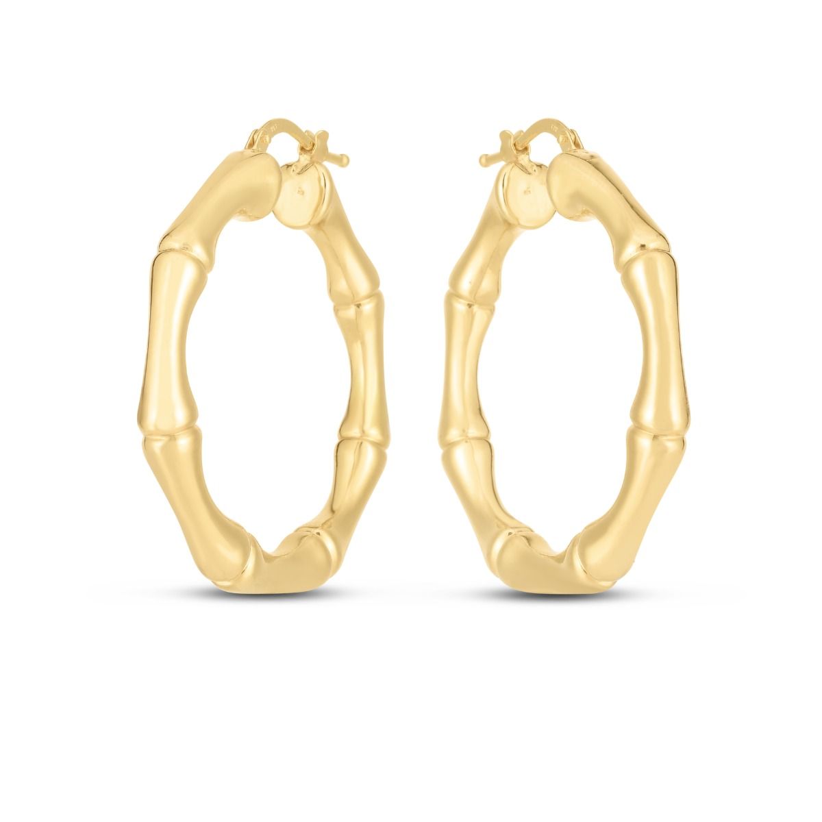 er14442 14K Medium Bamboo Earrings