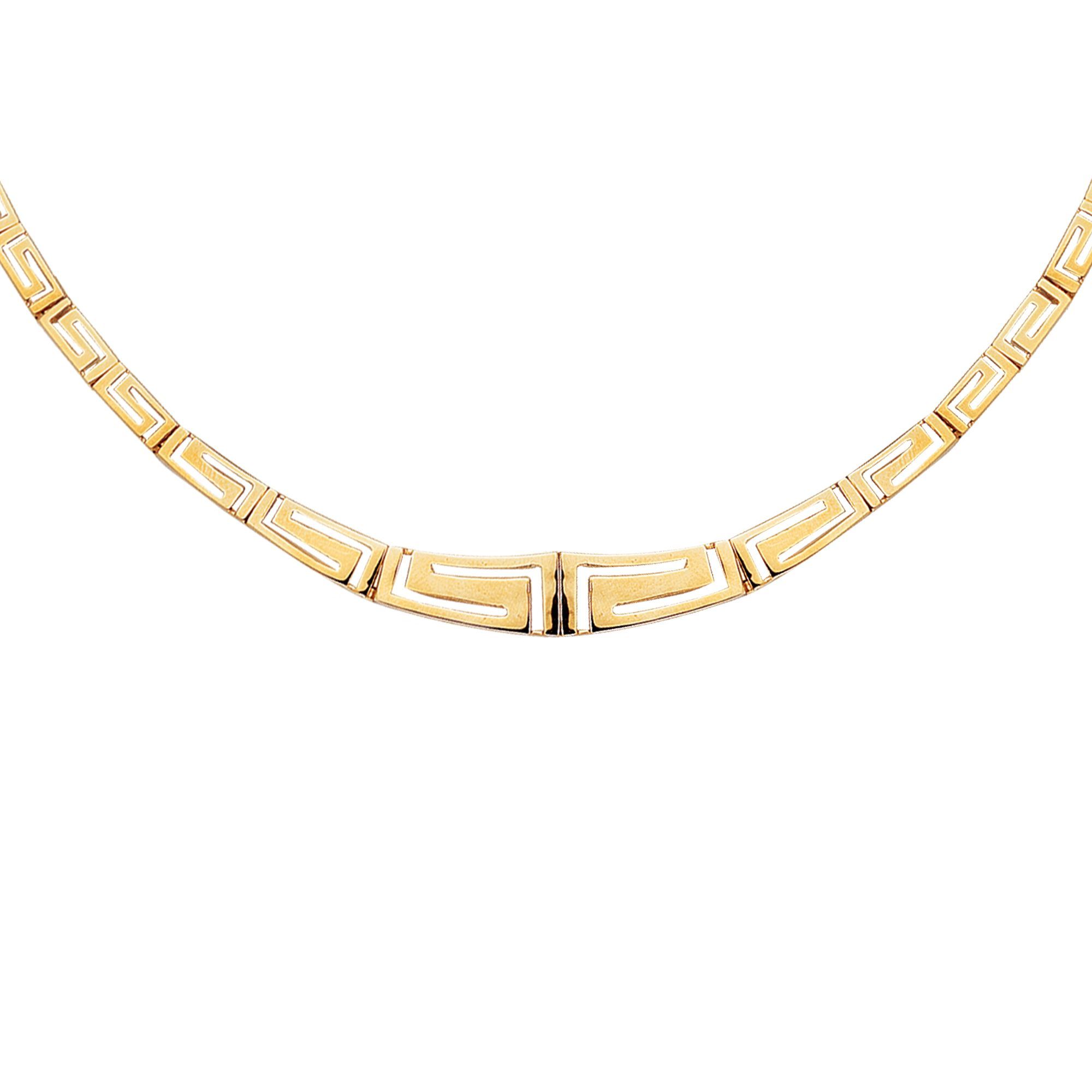MUSEUM REPRODUCTIONS Classical Meander Gold Link Necklace - Inspired by  Greek Architecture - 16