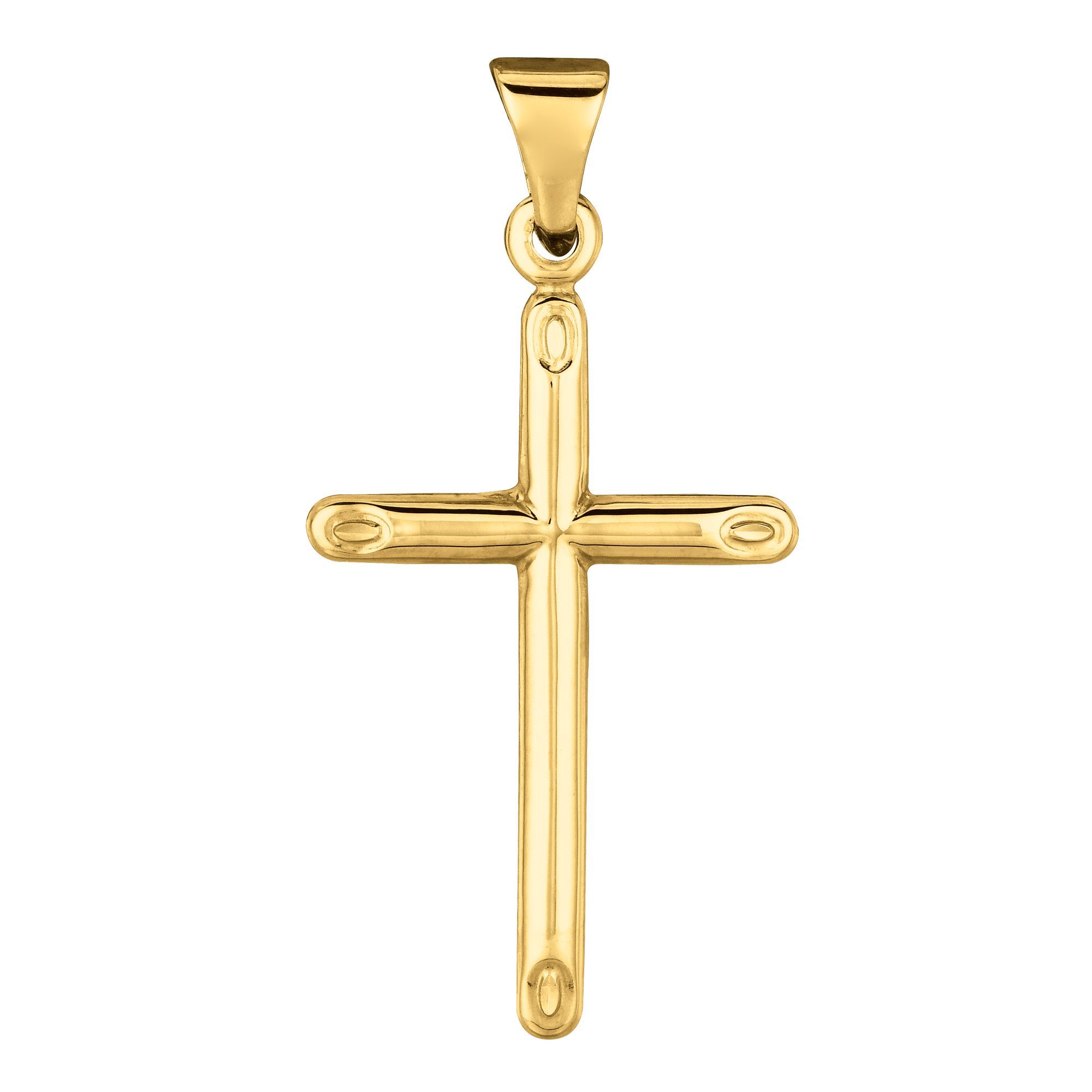 MD216 14K Yellow Tapered Edge Cross | Royal Chain Group