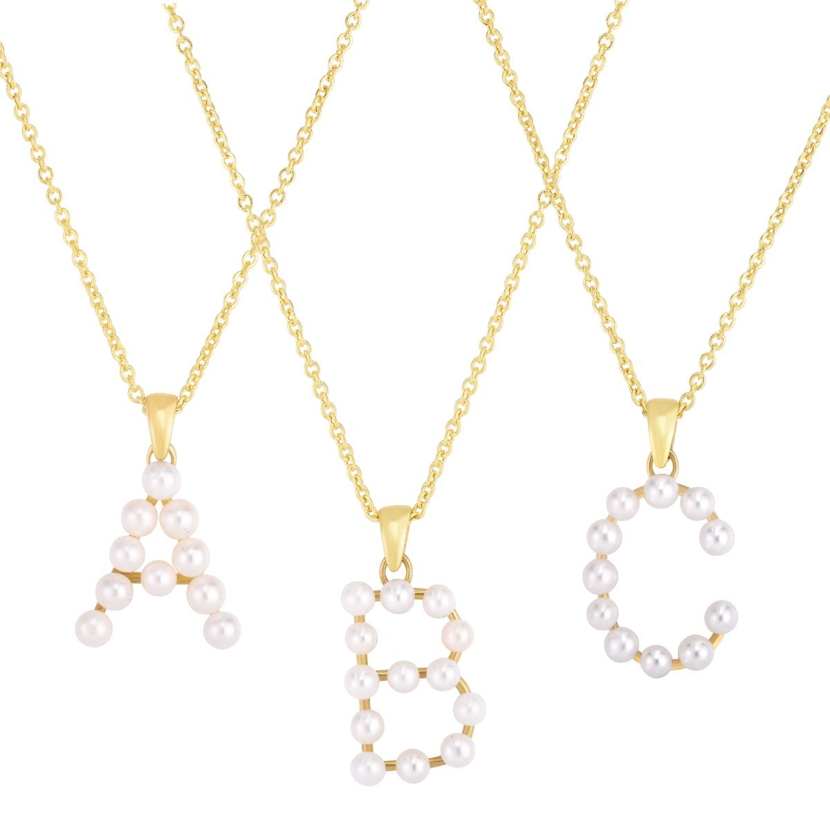 Pearl shop initial necklace