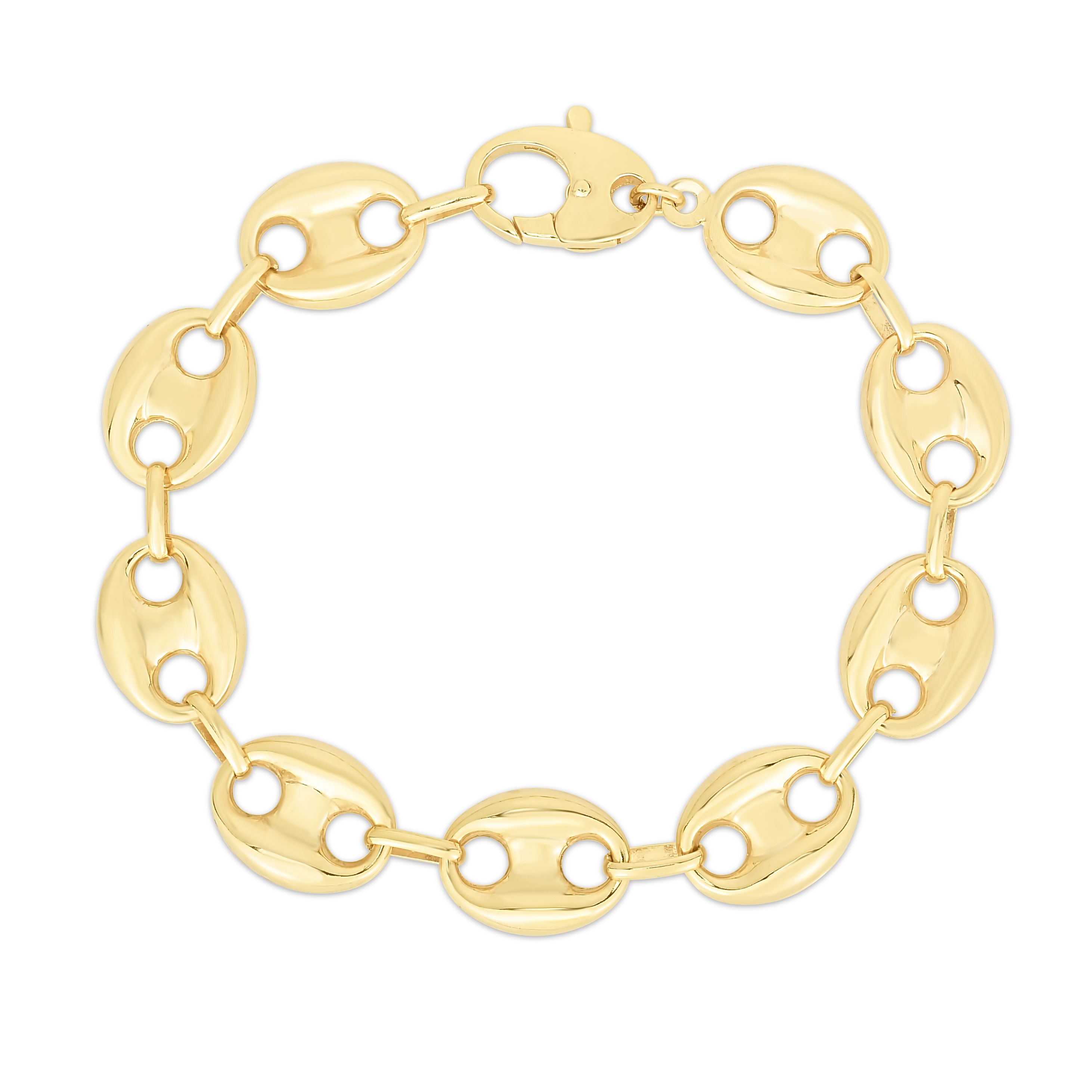 14K Gold 15mm Puffed Mariner Link Bracelet | Royal Chain Group