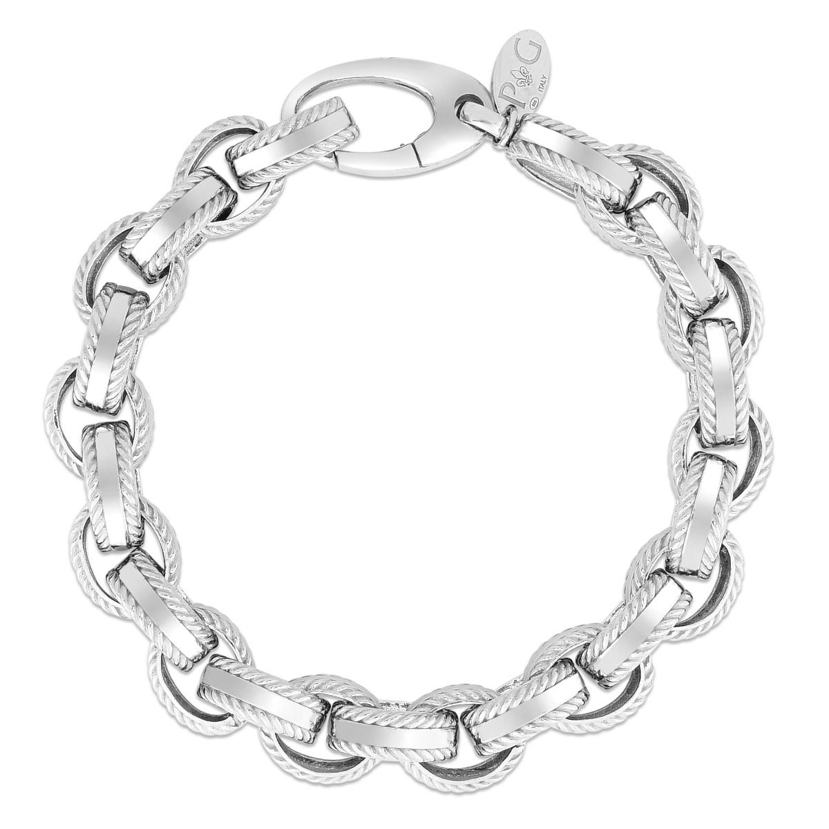 Amazon.com: Sabrina Silver Stainless Steel Cable Bracelet For Men Black  Rubber Accent, 8 inch long: Link Bracelets: Clothing, Shoes & Jewelry