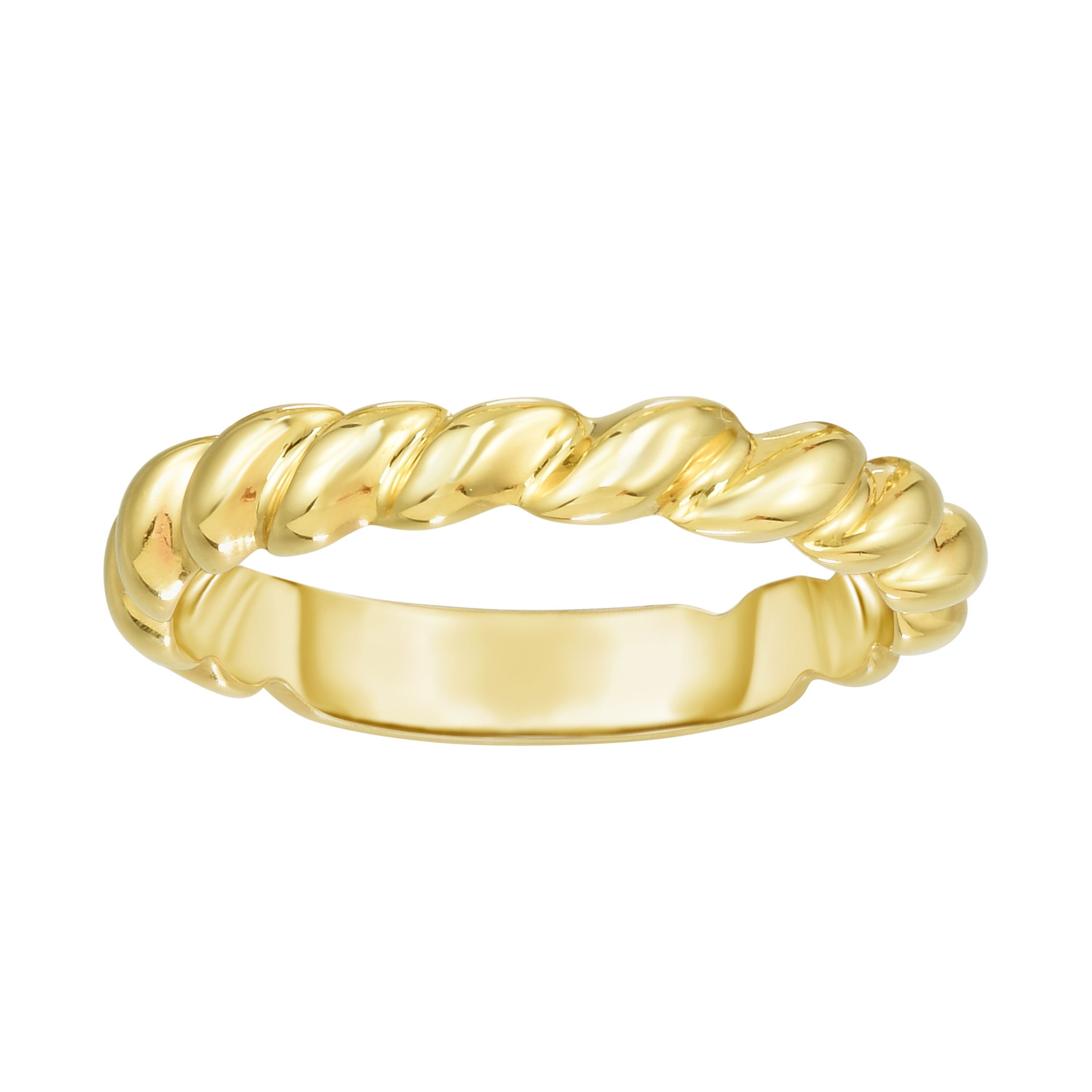 14K Gold Thin Wave Stacking Ring, Thin Ring, Solid Gold Ring, Ripple R –  tinytinygold
