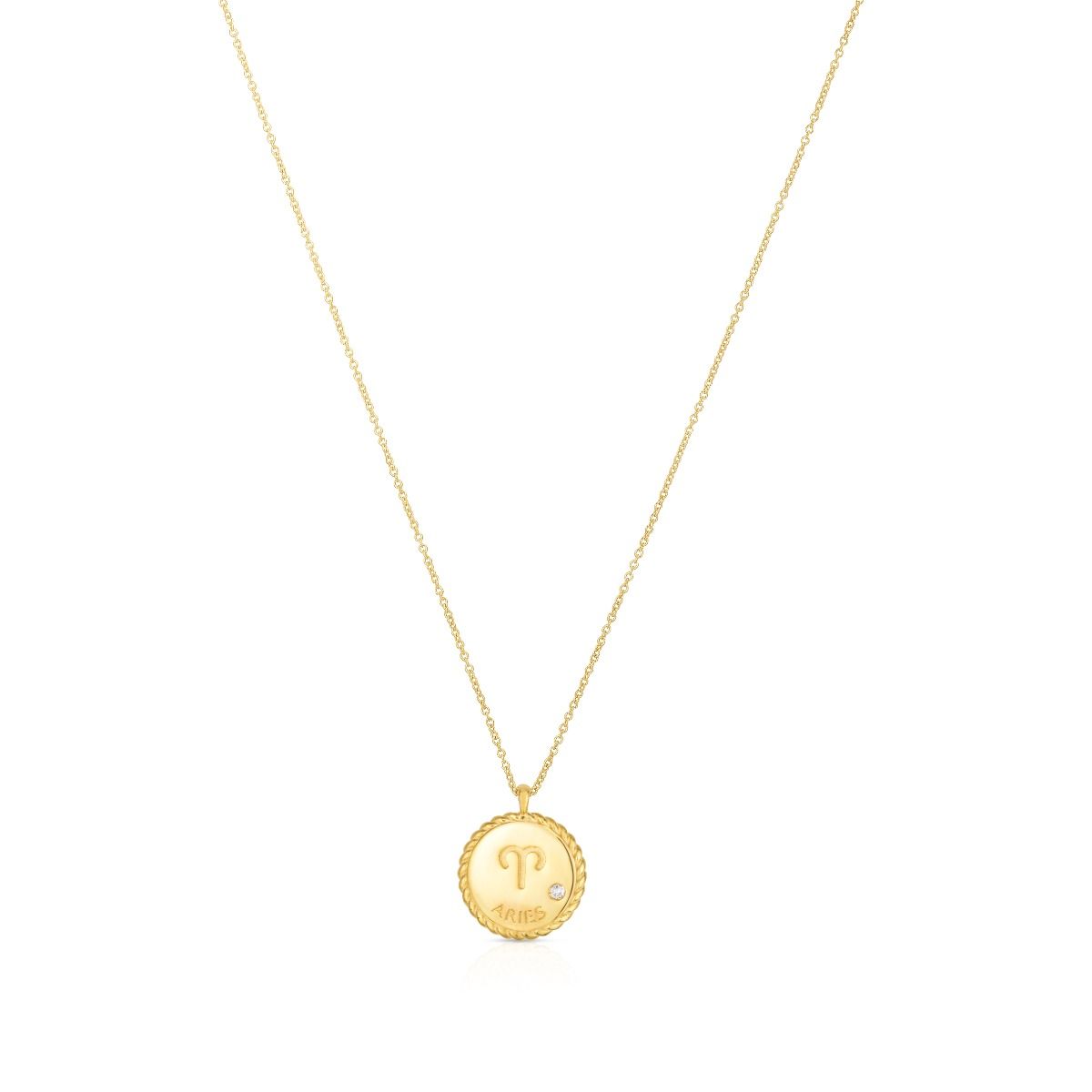 Aries 14k gold necklace top