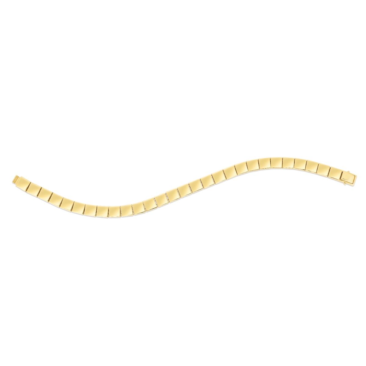 14K Gold Square Edge Link Bracelet