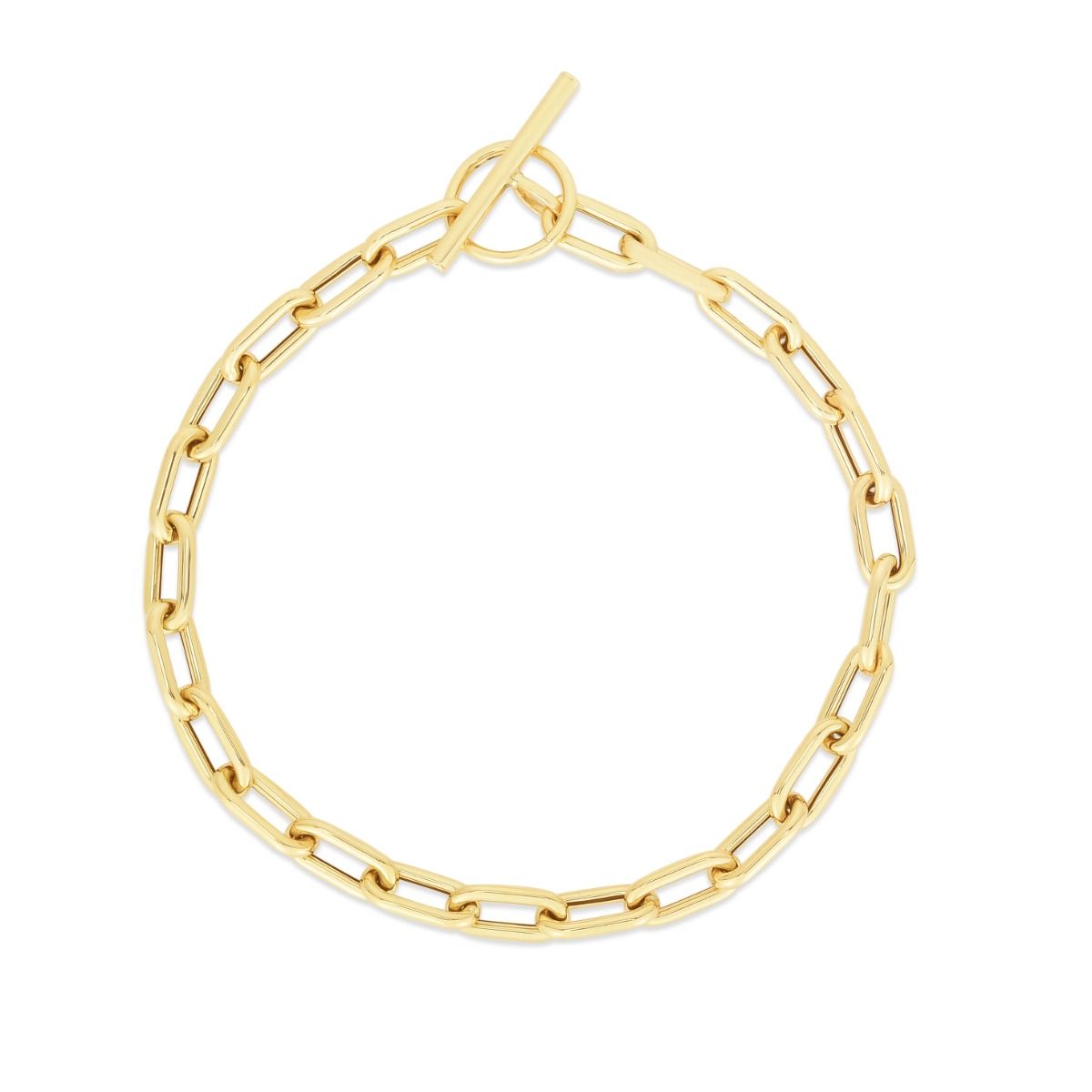 Herco 14K Polished and Twisted Citrine Oval Link 8.5 inch Toggle Bracelet -  Quality Gold