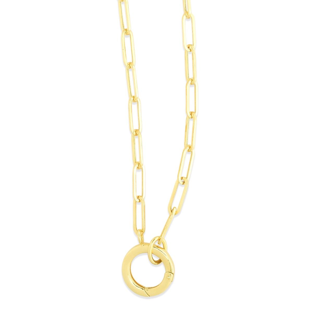 14K Gold 3.2mm Link Paperclip Necklace