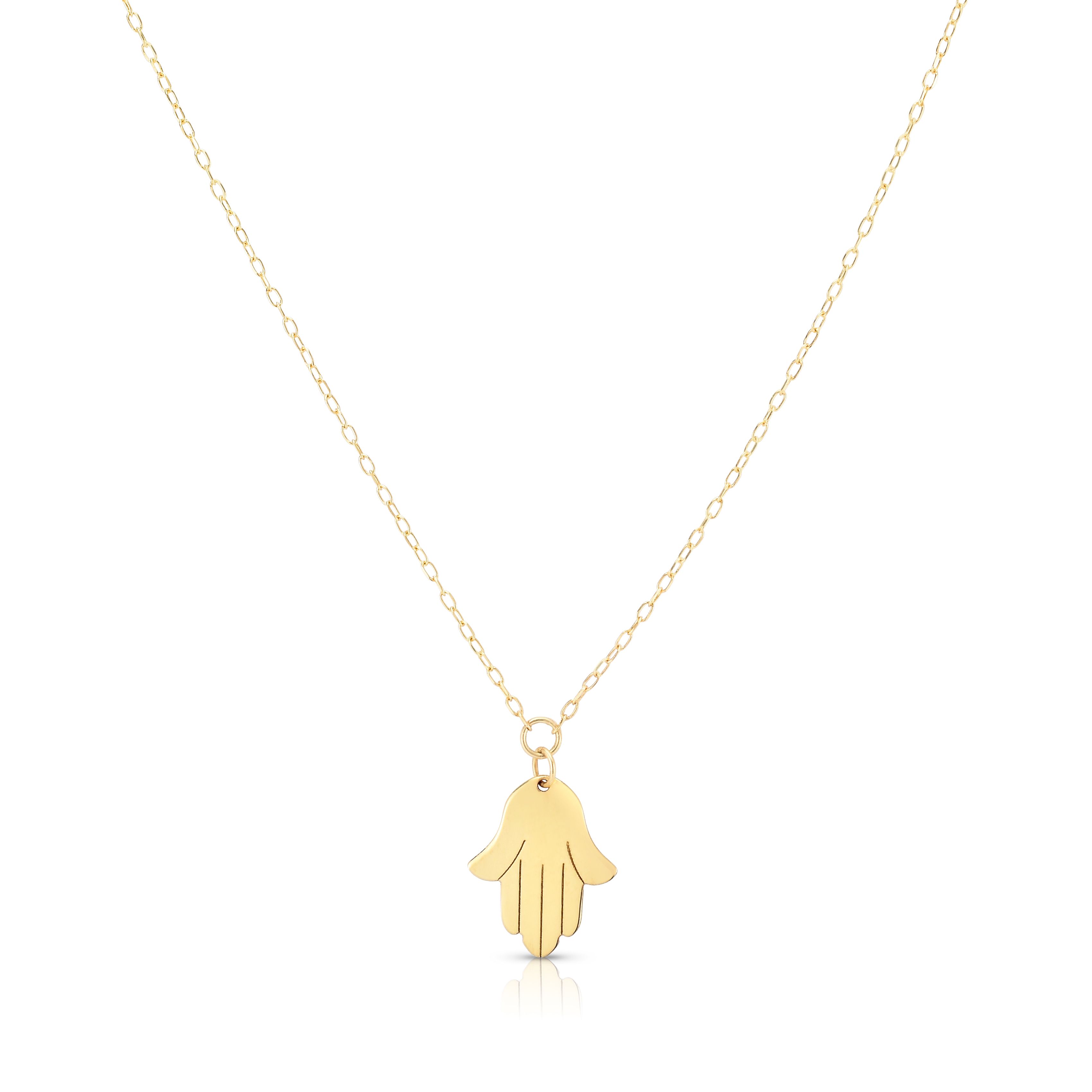 Solid gold deals hamsa pendant