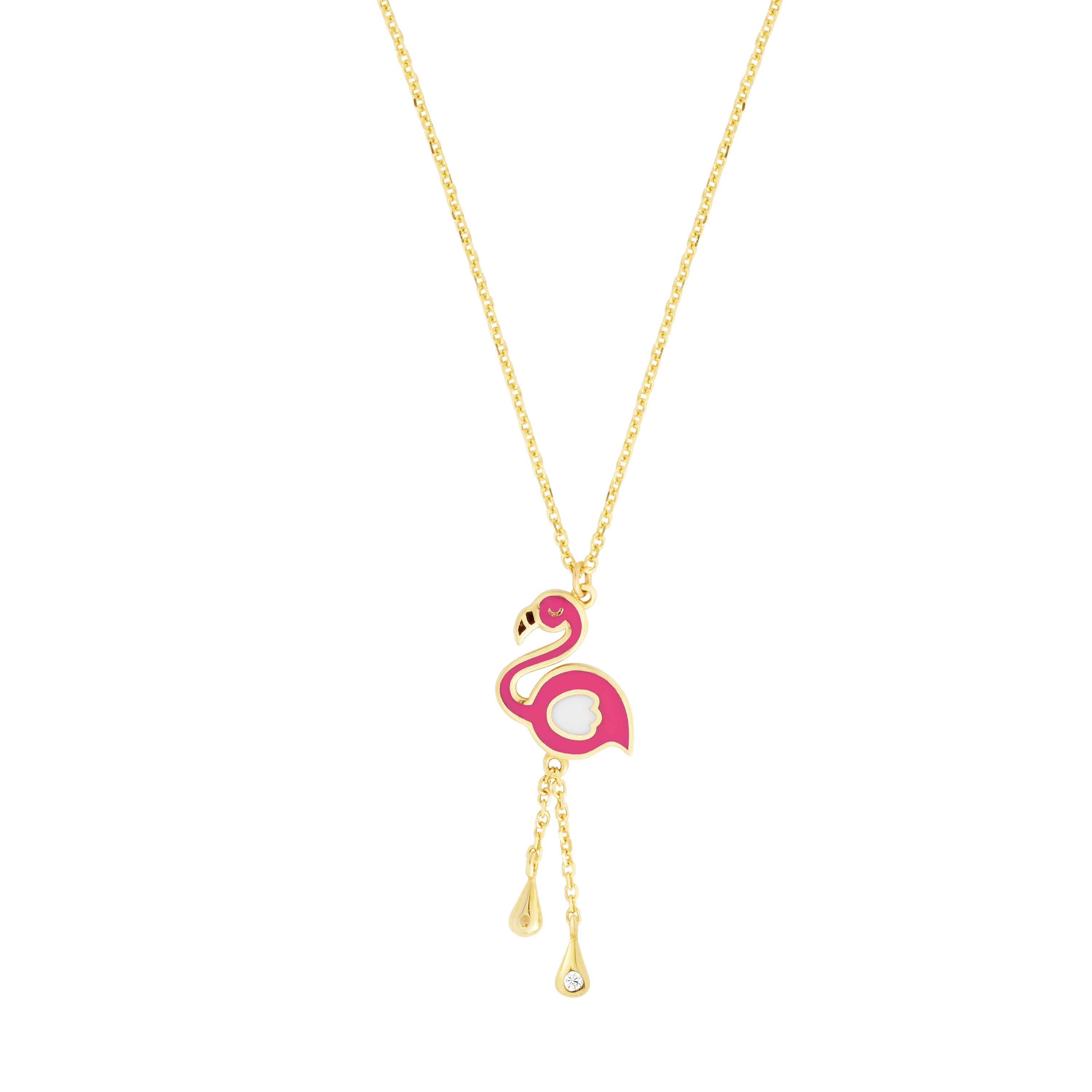 Effy Safari 14K Yellow Gold Pink Opal and Diamond Flamingo Pendant –  effyjewelry.com
