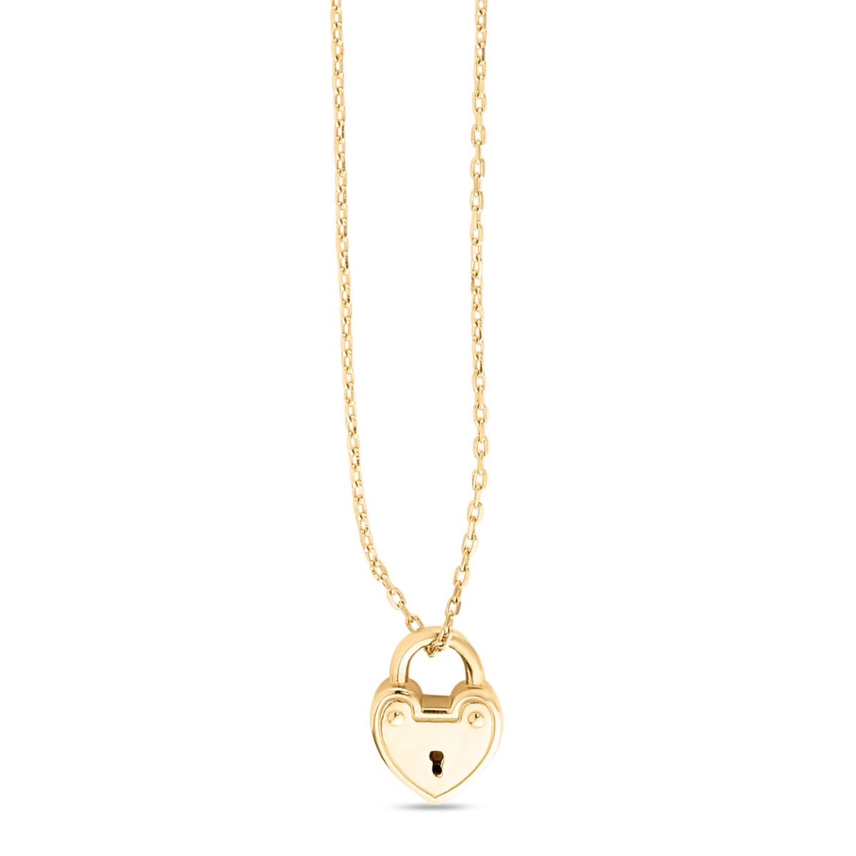 14K Gold Lock Necklace