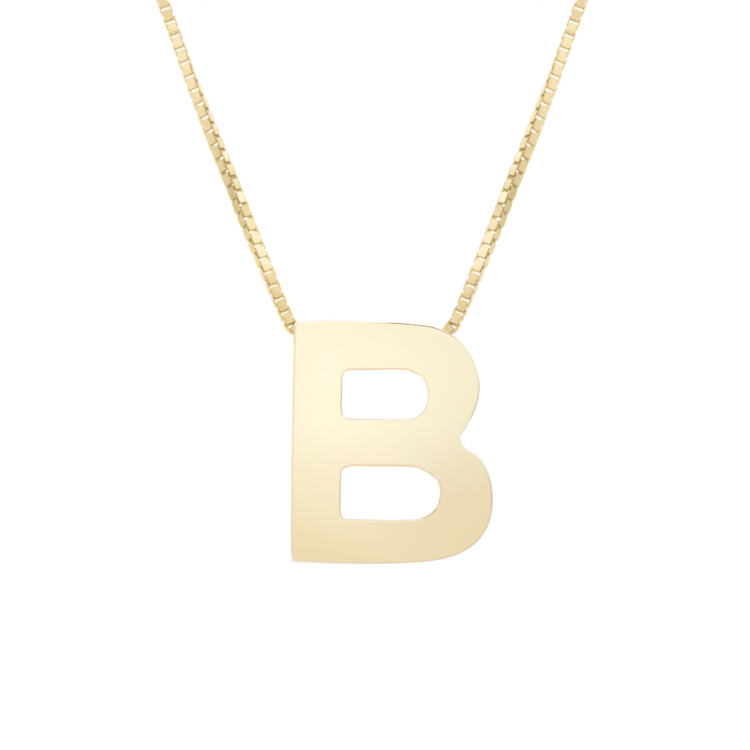 Amazon.com: LA BLINGZ 10K Yellow Gold Nugget Initial Letter B Necklace (16)  : Clothing, Shoes & Jewelry