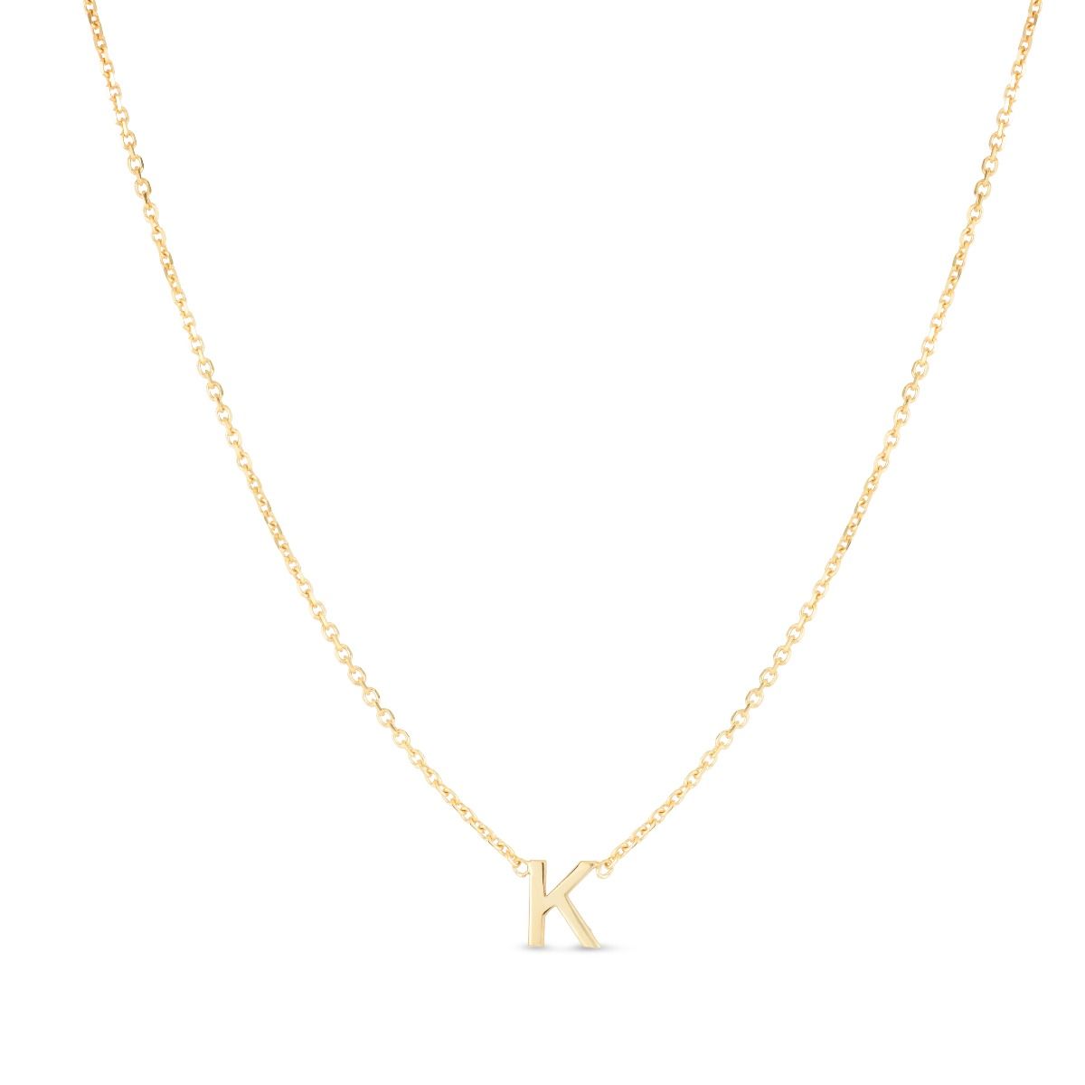 Small Circle Initial Necklace with Diamond in Gold Vermeil - MYKA