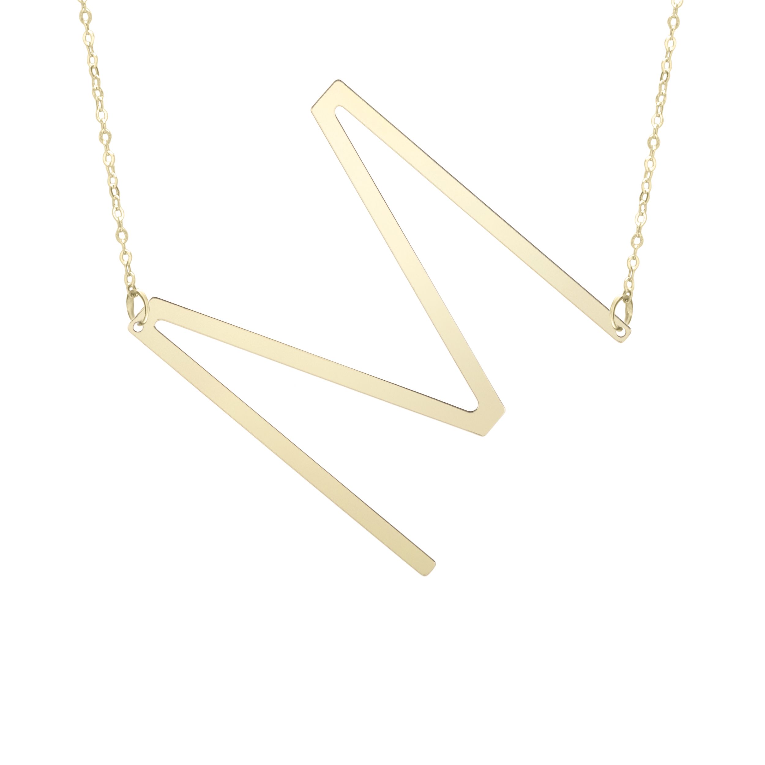 Willow Disc Initial Necklace - 14K Solid Gold - Oak & Luna