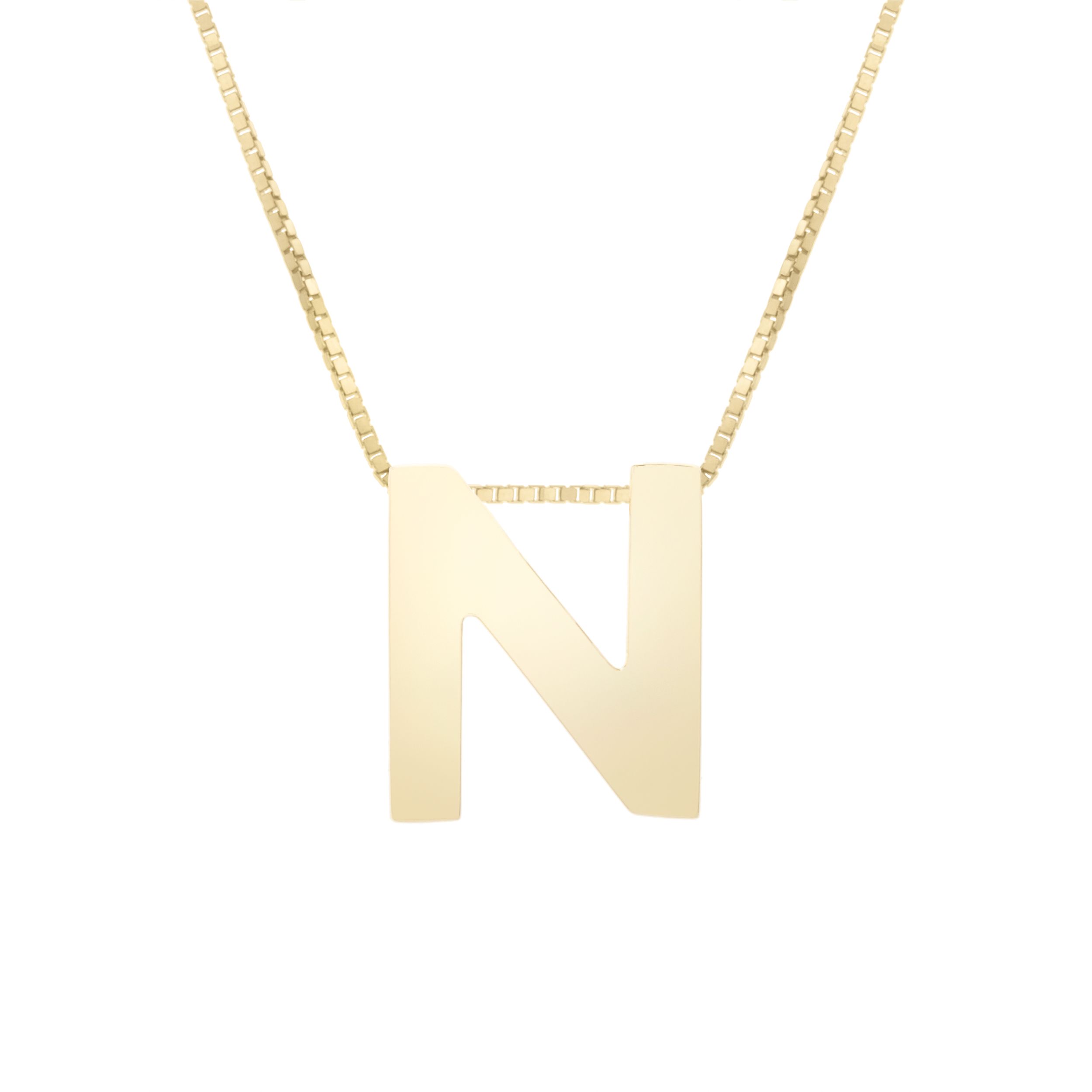 Tiny Letter Charm Necklace | N – Kate & Kole