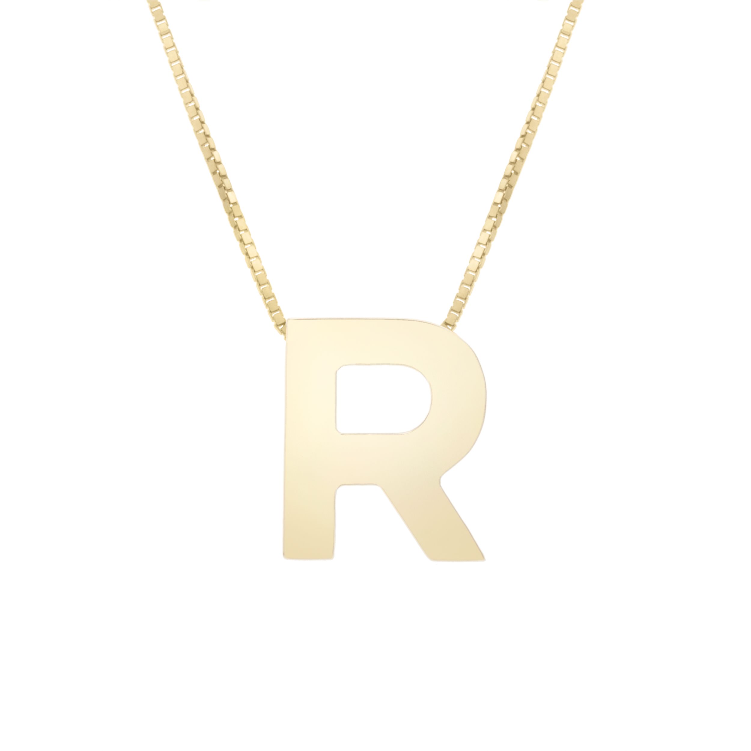 Letter R Initial Old English Gothic Necklace in Gold - Etsy