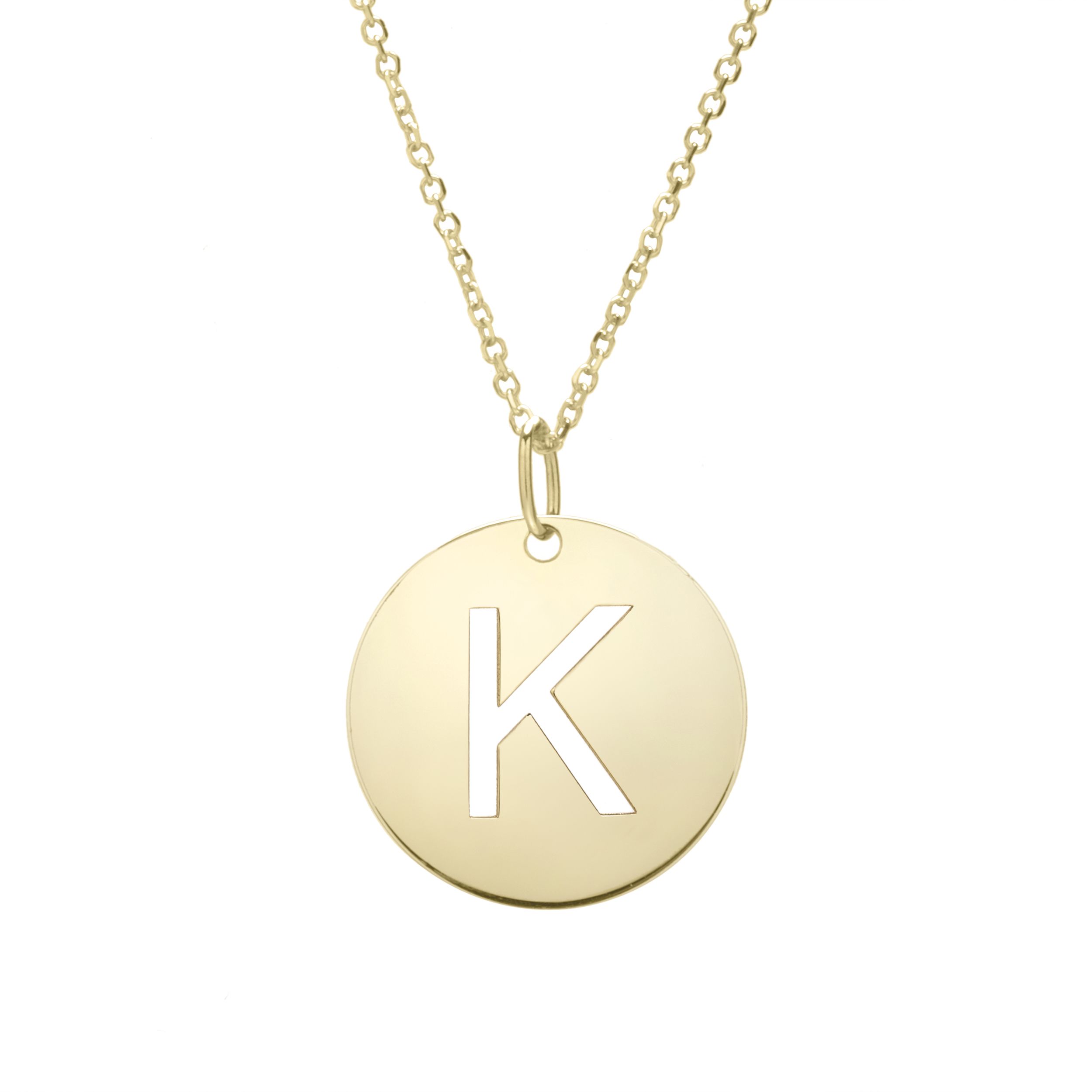 14K Gold Disc Charm Necklace