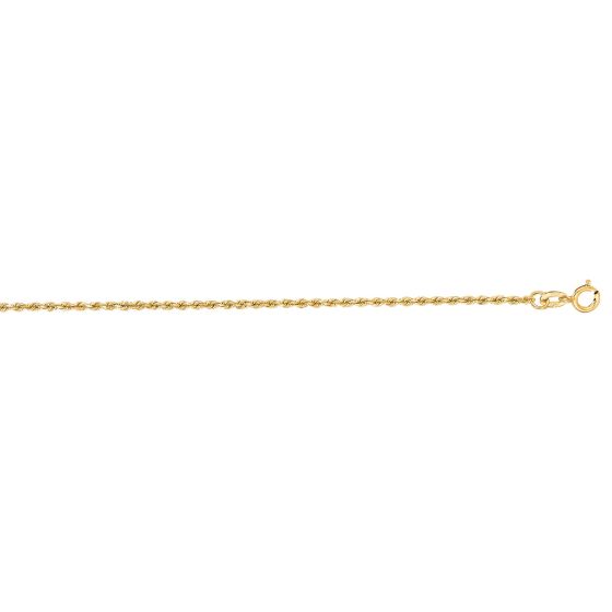 10K Gold 1.4mm Diamond Cut Solid Royal Rope Chain