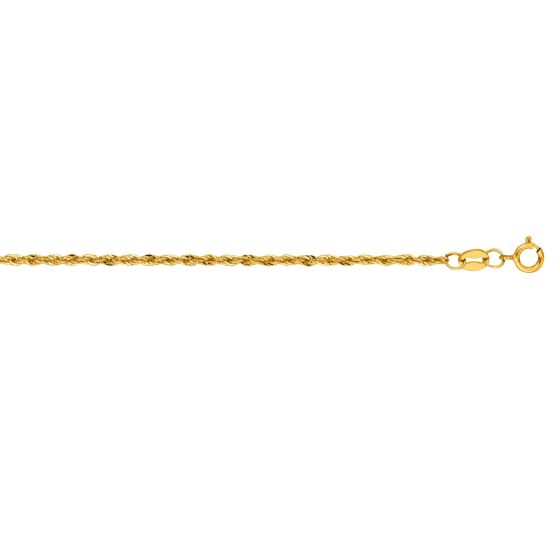 10K Gold 1.5mm Diamond Cut Lite Rope Chain 