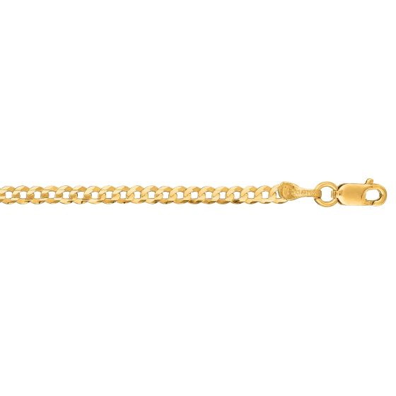 10K Gold 2.8mm Comfort Curb Chain 