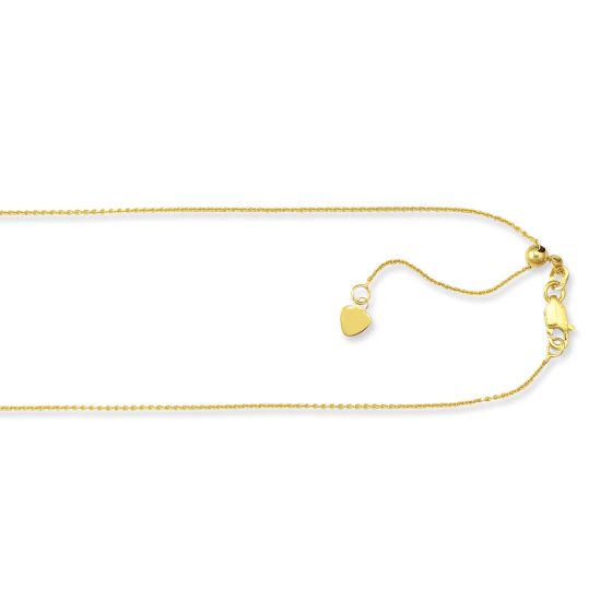 10K Gold 1.1mm Adjustable Cable Chain