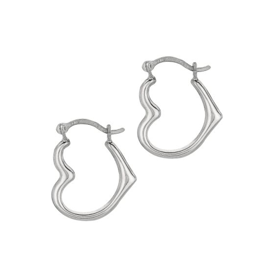 10K Gold Heart Hoop Earring