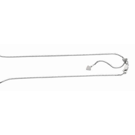 Silver 1.4mm Adjustable Box Chain 
