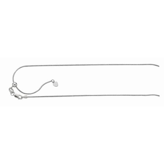 Silver .8mm Adjustable Snake Chain 
