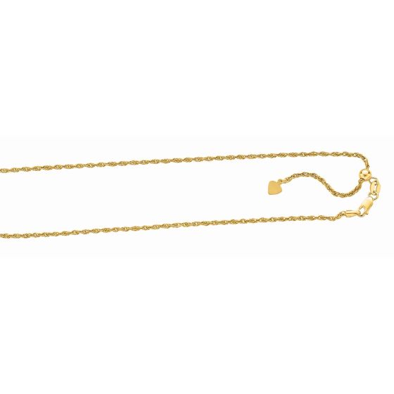 Silver 1.5mm Adjustable Yellow Rope Chain 
